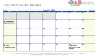 Advogados (as) aniversariantes do mês de Agosto
