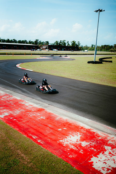 Racing on go kart track
