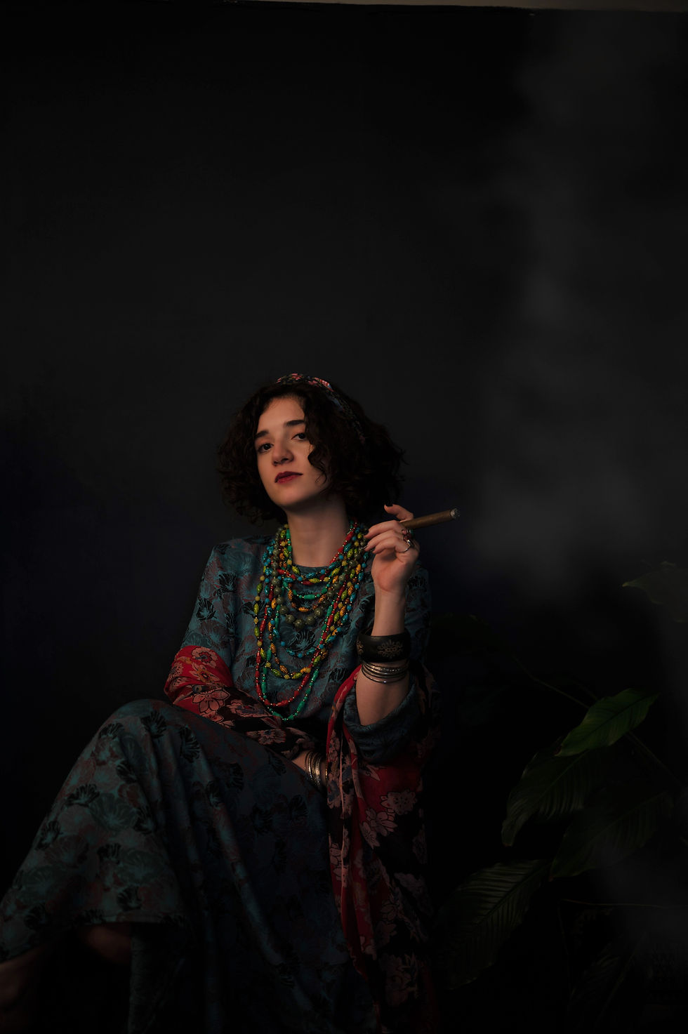 Thumbnail: The Cuba Dark Leaves Dress