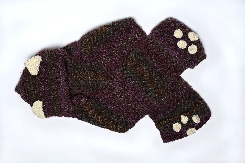 Thumbnail: Little Monster Scarf purple front view