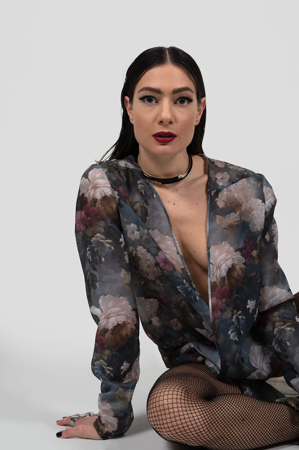 Thumbnail: Storm Petal Silk Wrap Blouse