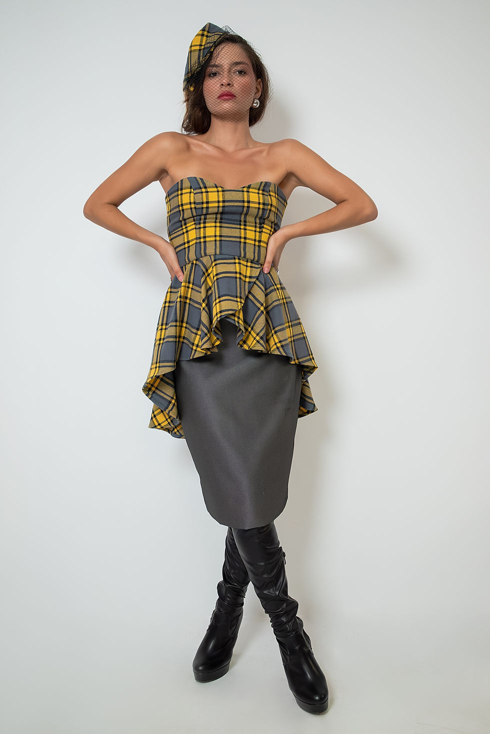 Thumbnail: Tartan Equestrian Elegance Bustier Detail Front