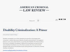 Screenshot of the paper, "Disability Criminalization: A Primer"