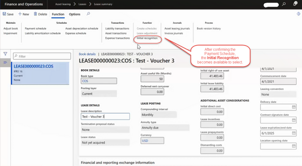 D365 Asset Leasing (IFRS16), Deeper Dive