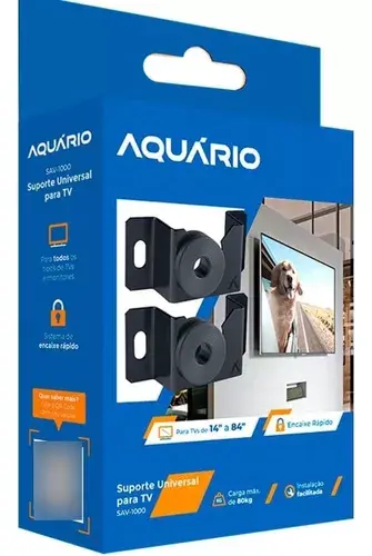 AQUARIO - SUPORTE FIXO UNIVERSAL TV LED,LCD,3D E SMART 14" A 84"