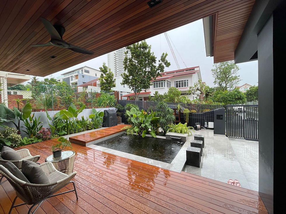 Fish pond / BBQ area