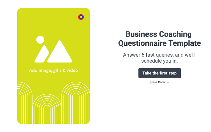 Business coaching intake form template
