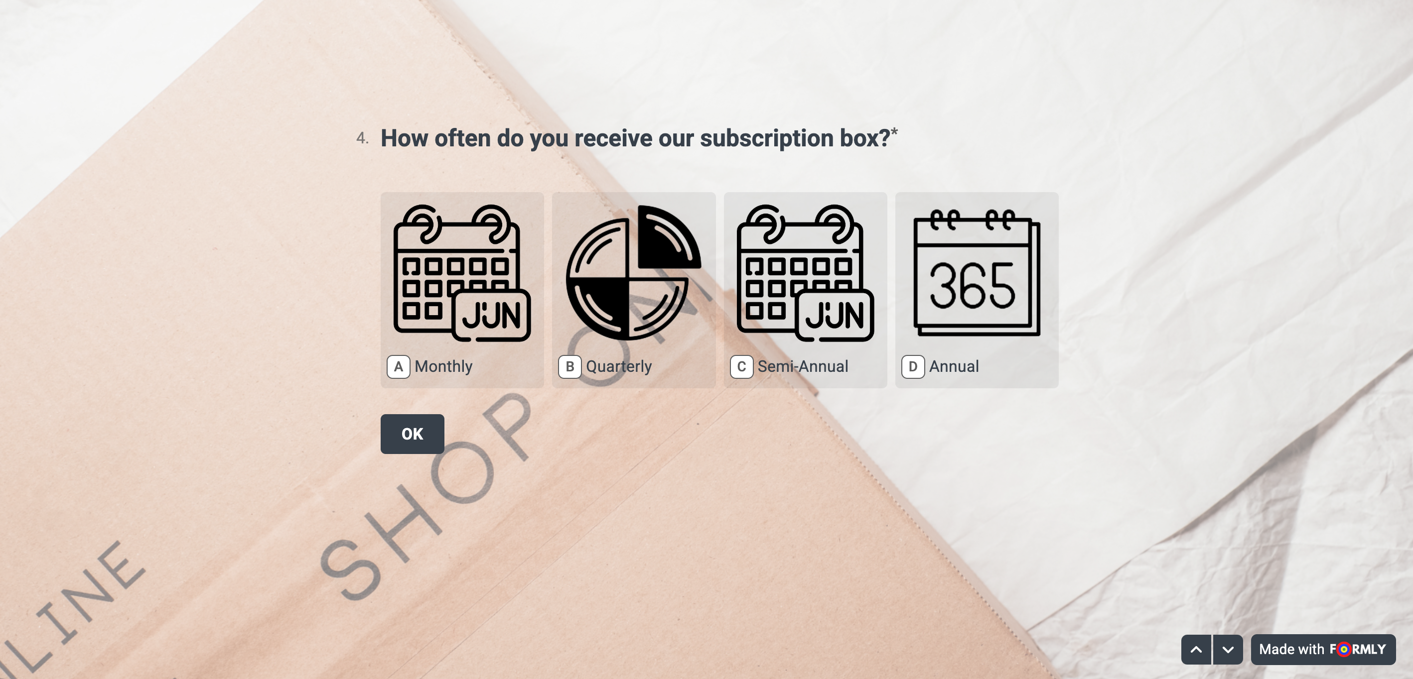 Subscription feedback form template