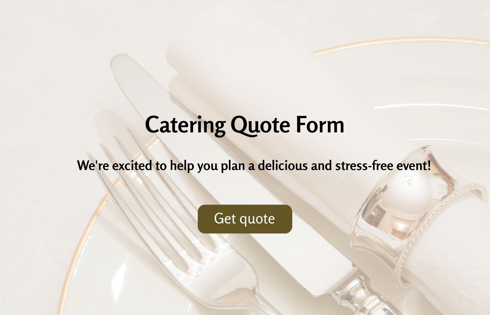 Catering quote form template
