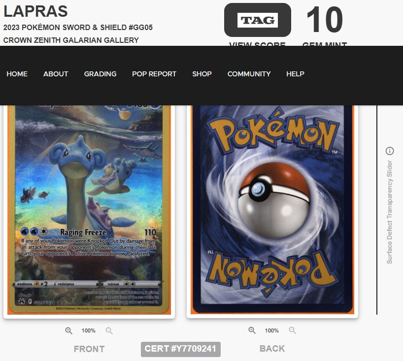 Thumbnail: LAPRAS 2023 POKÉMON SWORD & SHIELD #GG05 CROWN ZENITH GALARIAN GALLERY FULL ART 