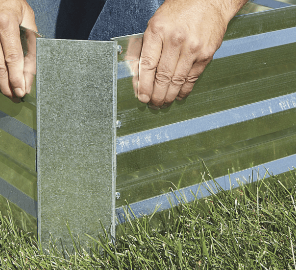 Ironton 8x3 galvanized steel raised garden bed corrugated panels