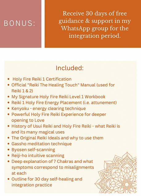 Holy fire Reiki 1 training in Nelson, New Zealand