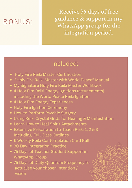 Holy Fire Reiki master training in Nelson, New Zealand