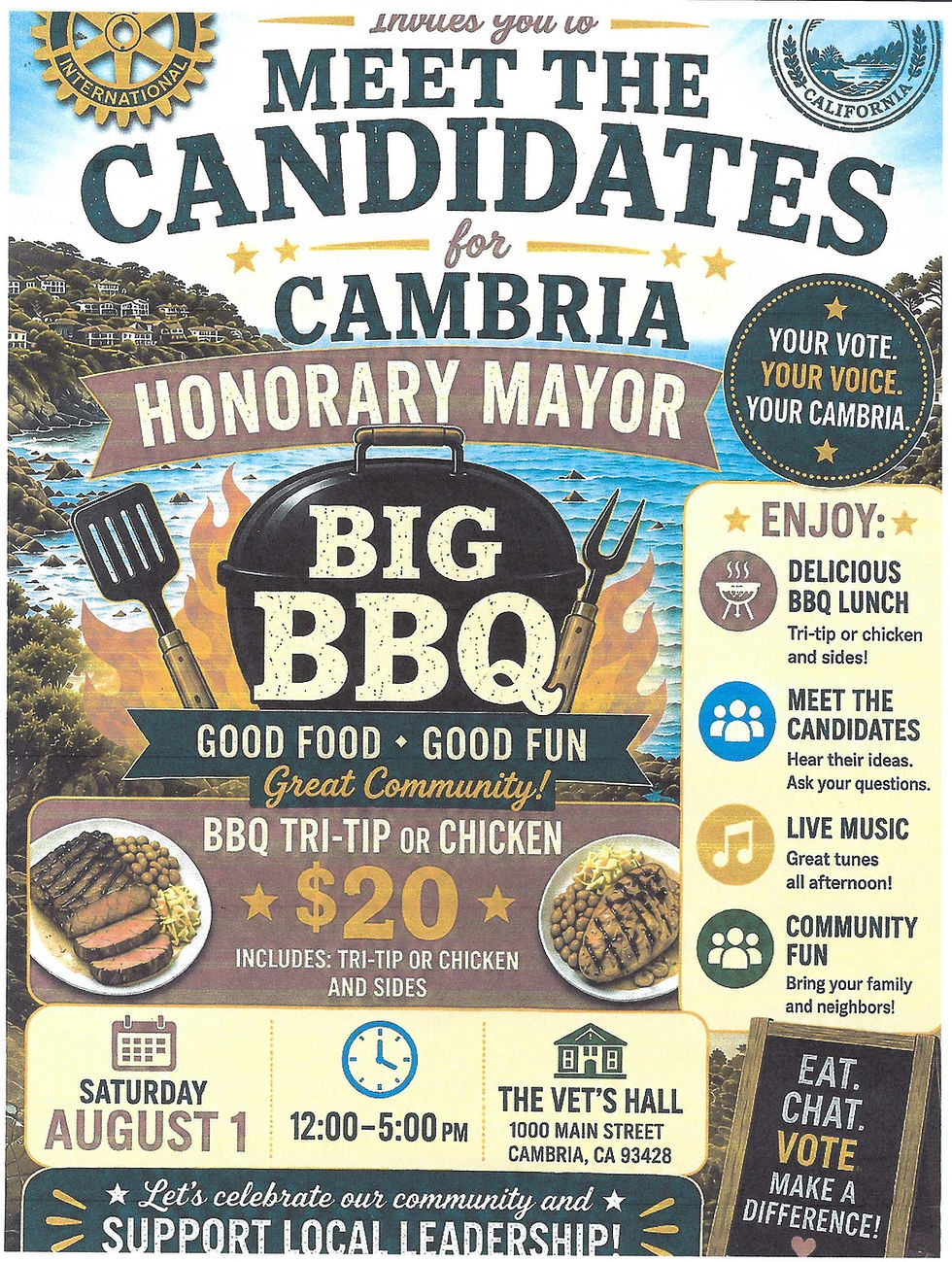 MEET THE CANDIDATES BIG BBQ, AUGUST 1 