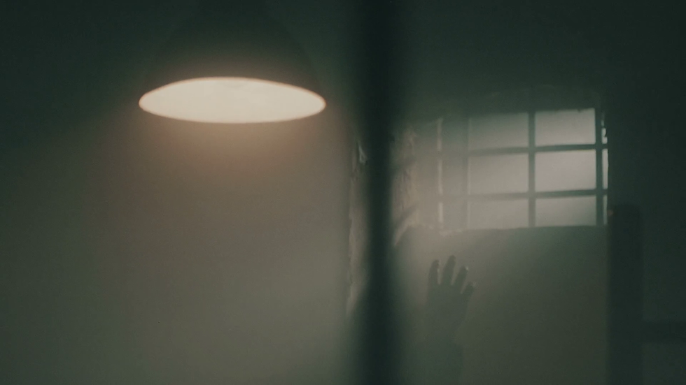 सलाखें दिखाई देती हैं। बाहर क्या है, वह नहीं।