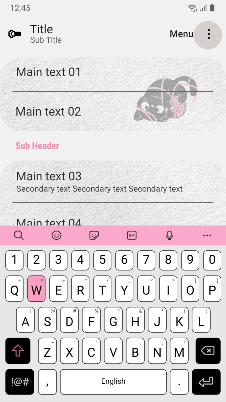 縮圖：Cute Black Cat And Pink Yarn
