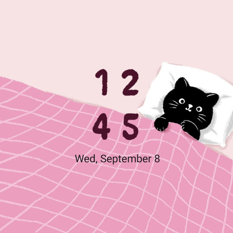 縮圖：Cute Doodles Black Cat Sleeping