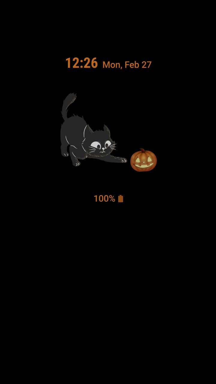 縮圖：Black Cat And Halloween Pumpkin