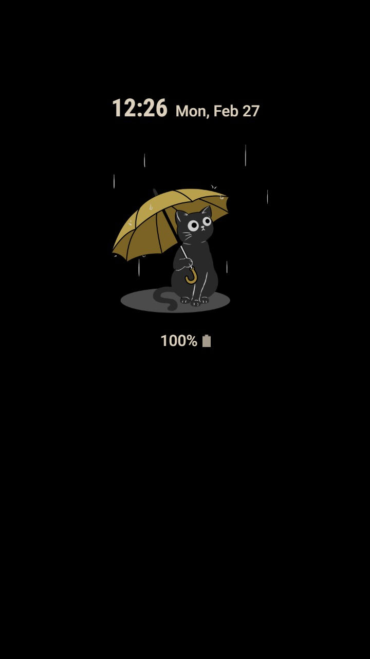 縮圖：Black Cat And Yellow Umbrella