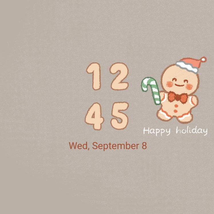 縮圖：Pastel Christmas Gingerbread Man_Happy Holidays
