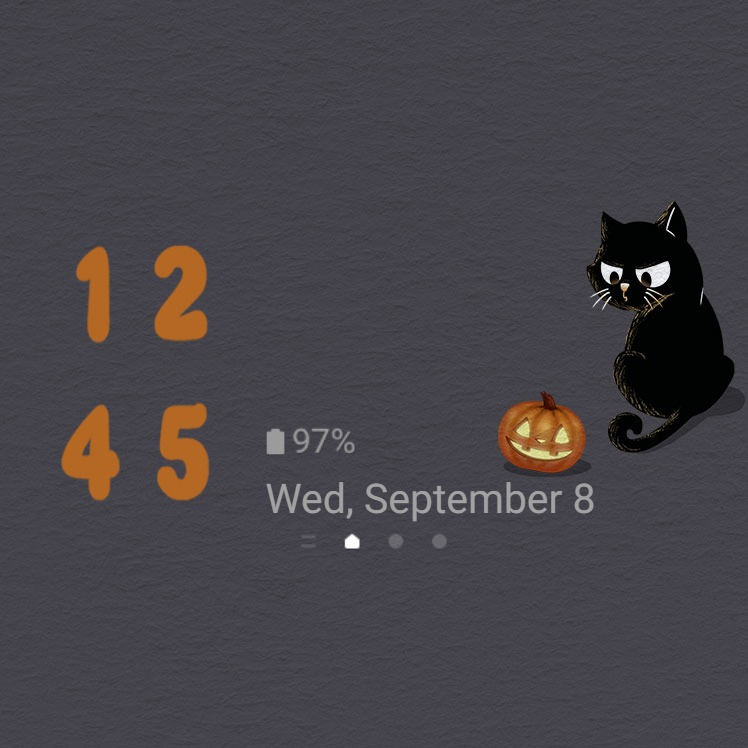 縮圖：Black Cat And Halloween Pumpkin