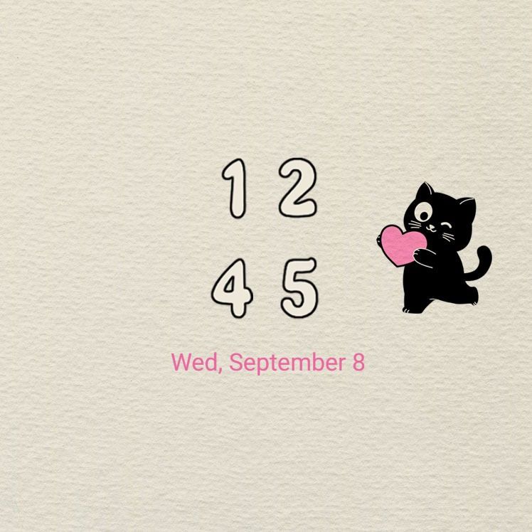 縮圖：Cute Kawaii Black Cat And Love