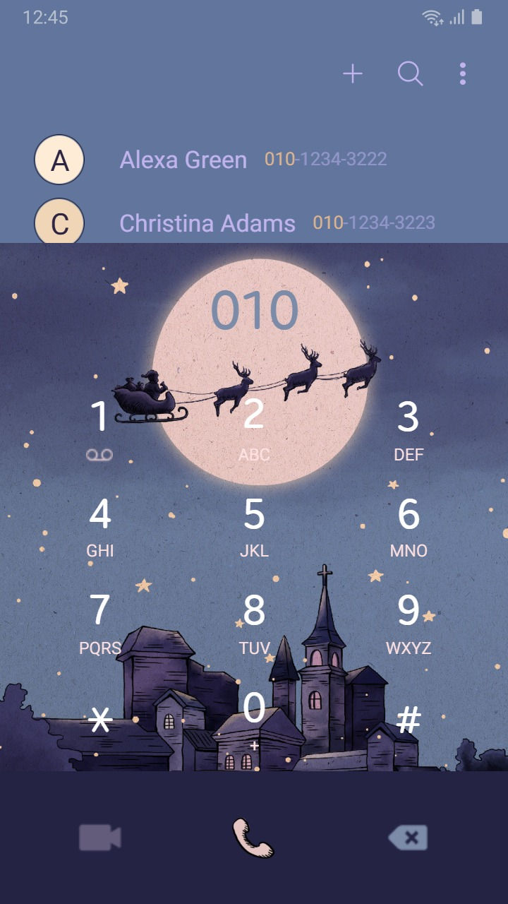 縮圖：Premium Santa Clause in Sleigh Reindeer Under Christmas Night Moonlight (Video)