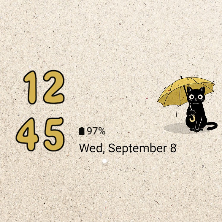 縮圖：Black Cat And Yellow Umbrella