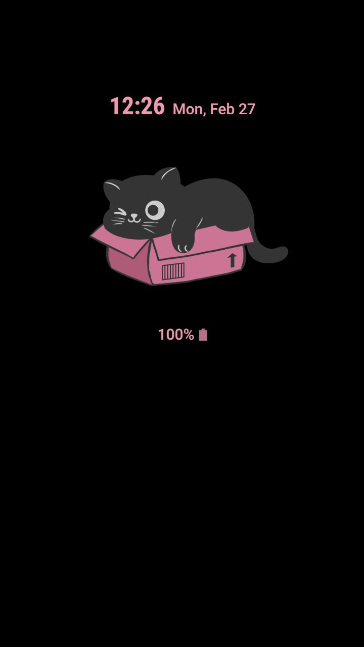 縮圖：Cute Black Cat in Pink Box