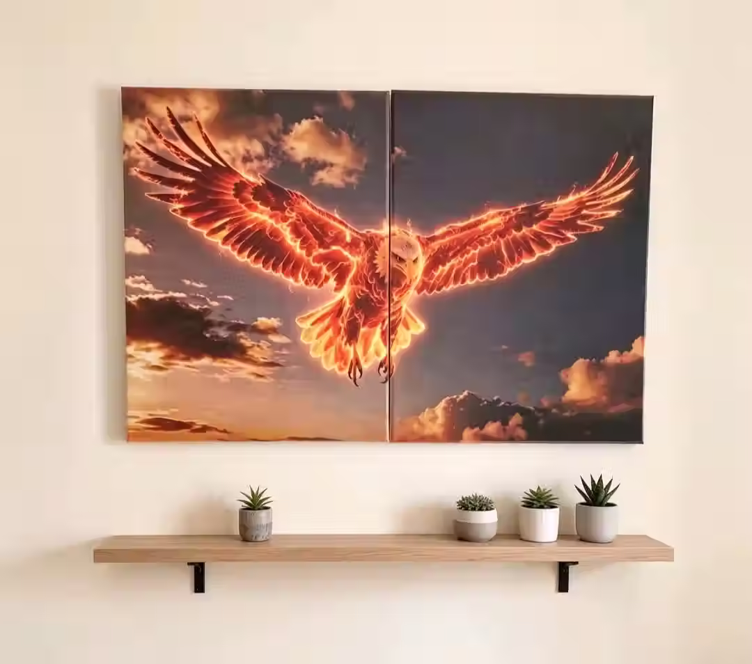 Magma Eagle Canvas Wall Art