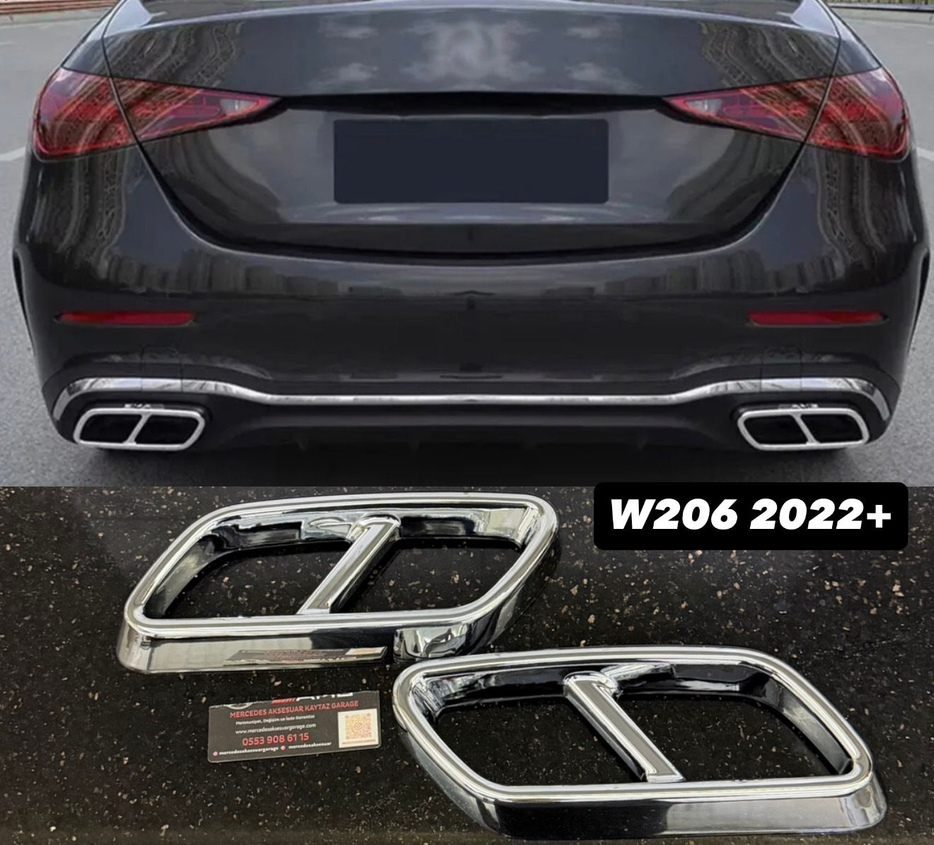 MERCEDES W206 EGZOZ UCU ÇİFT ÇIKIŞ 2022+