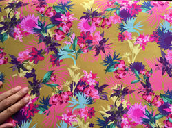 mustard with pink flowers