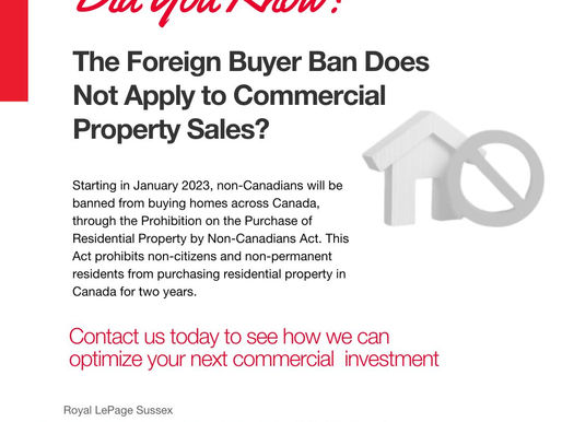 Did You Know the new Foreign Buyer Ban Does Not Apply to Commercial Properties?