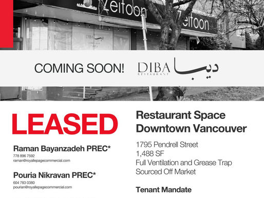 LEASED! Retail/Restaurant Space | Tenant Mandate | Vancouver