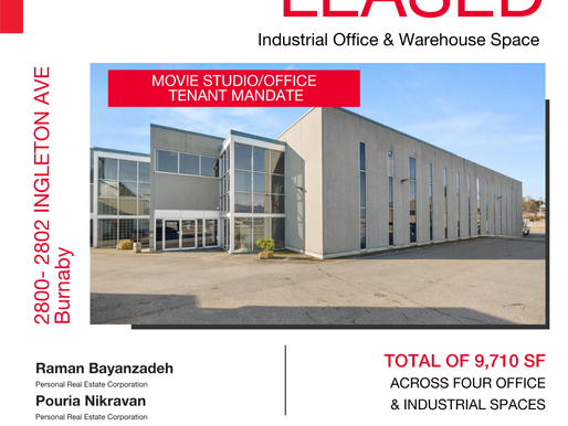 Leased | 9,710 SF Movie Studio/Office Tenant Representation in Burnaby