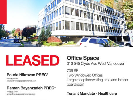 LEASED – Office Space in West Vancouver | Healthcare Tenant Mandate