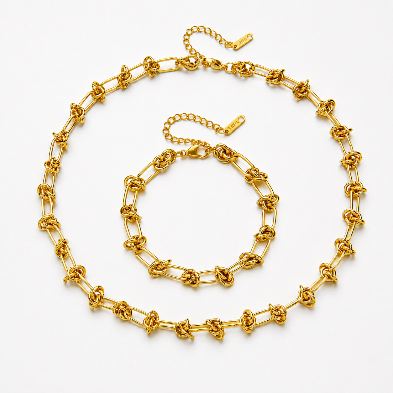Parure in lega metallica waterproof, placcata oro 18K