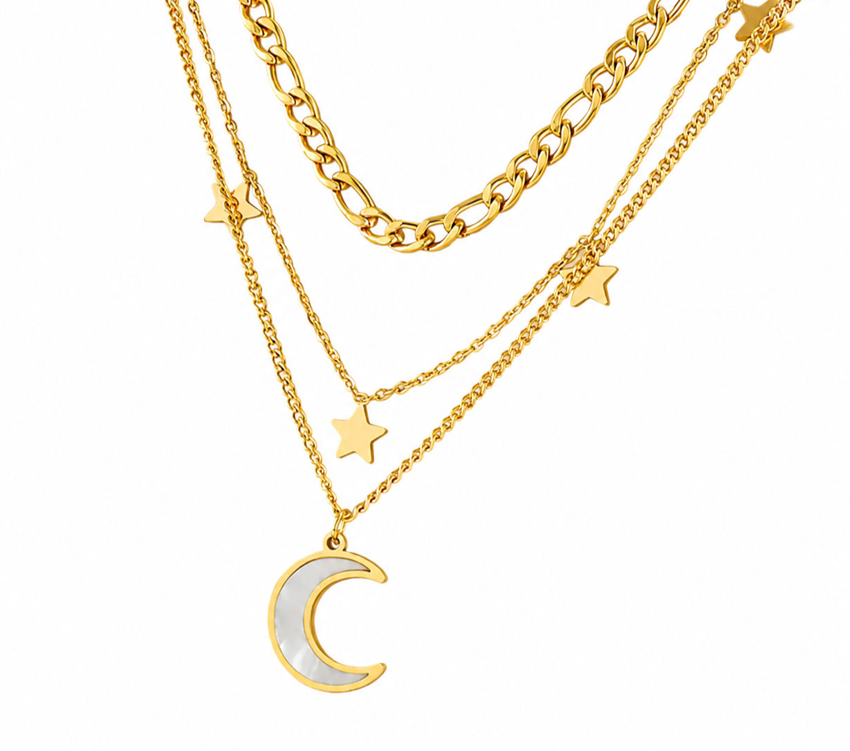 Collana in lega metallica waterproof, placcata oro 18K