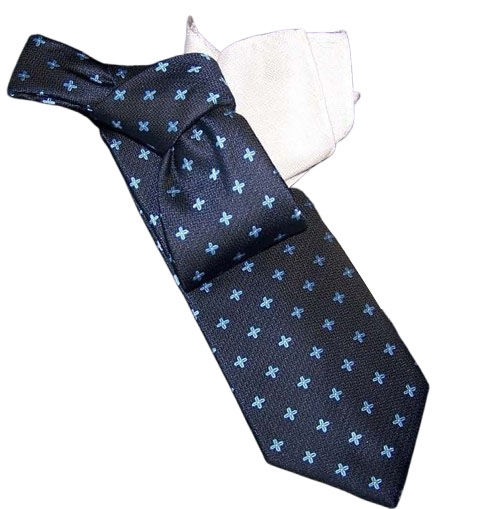 Cravatta Seta rifinita PUNTO CROCE realizzata a mano Made in Italy