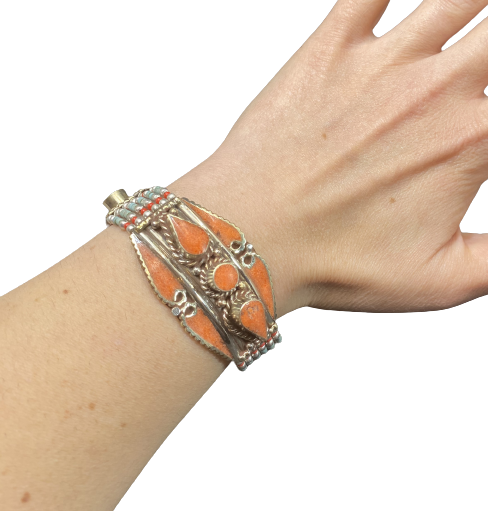 Miniatura: Bracciale Tibetano argento e pietre