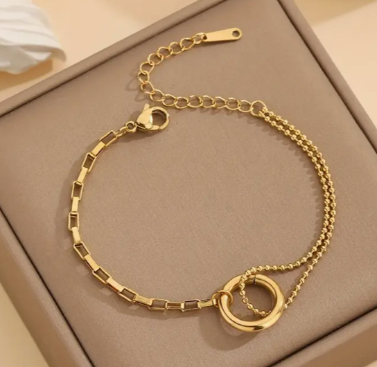 Miniatura: Parure in Acciaio 316L placcato ORO 13K - Collana - Orecchini - Bracciale