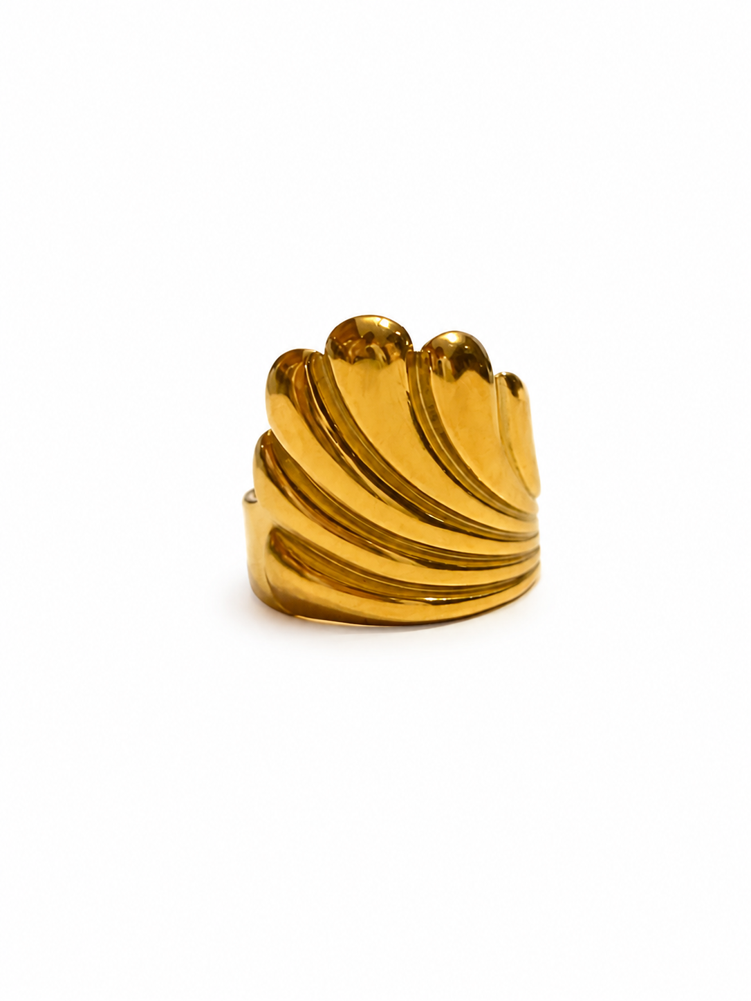 Anello Shell in lega metallica waterproof, placcata oro 18K