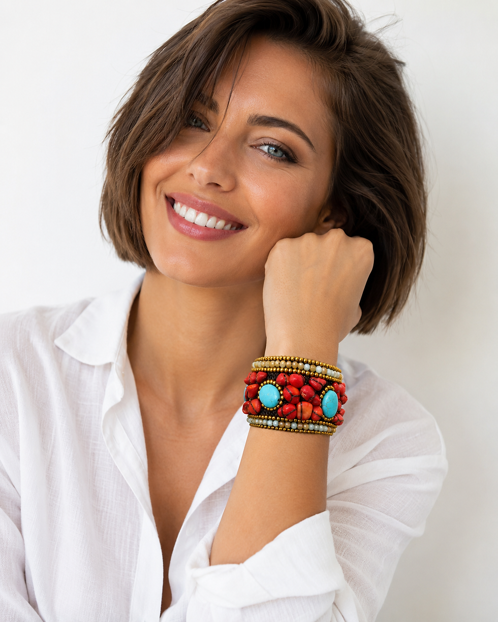 Miniatura: Bracciale Realizzato a Mano con Pietre Naturali
