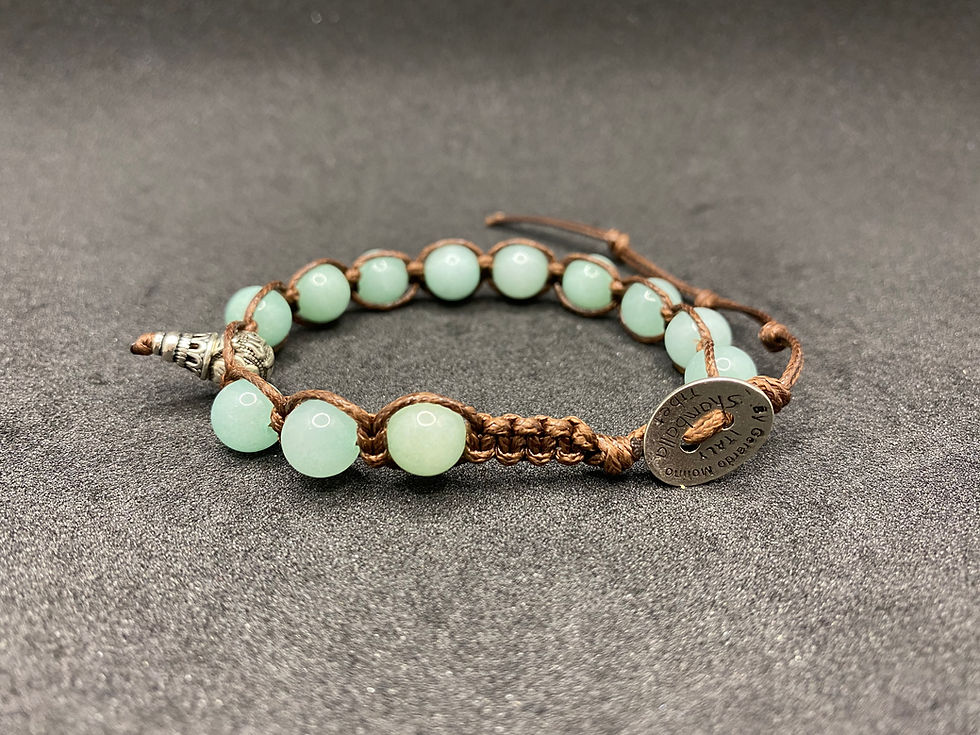 Miniatura: Tamashii Tamashi Shamballa Bracciale Tibetano Argento 925 Giada Verde Acqua