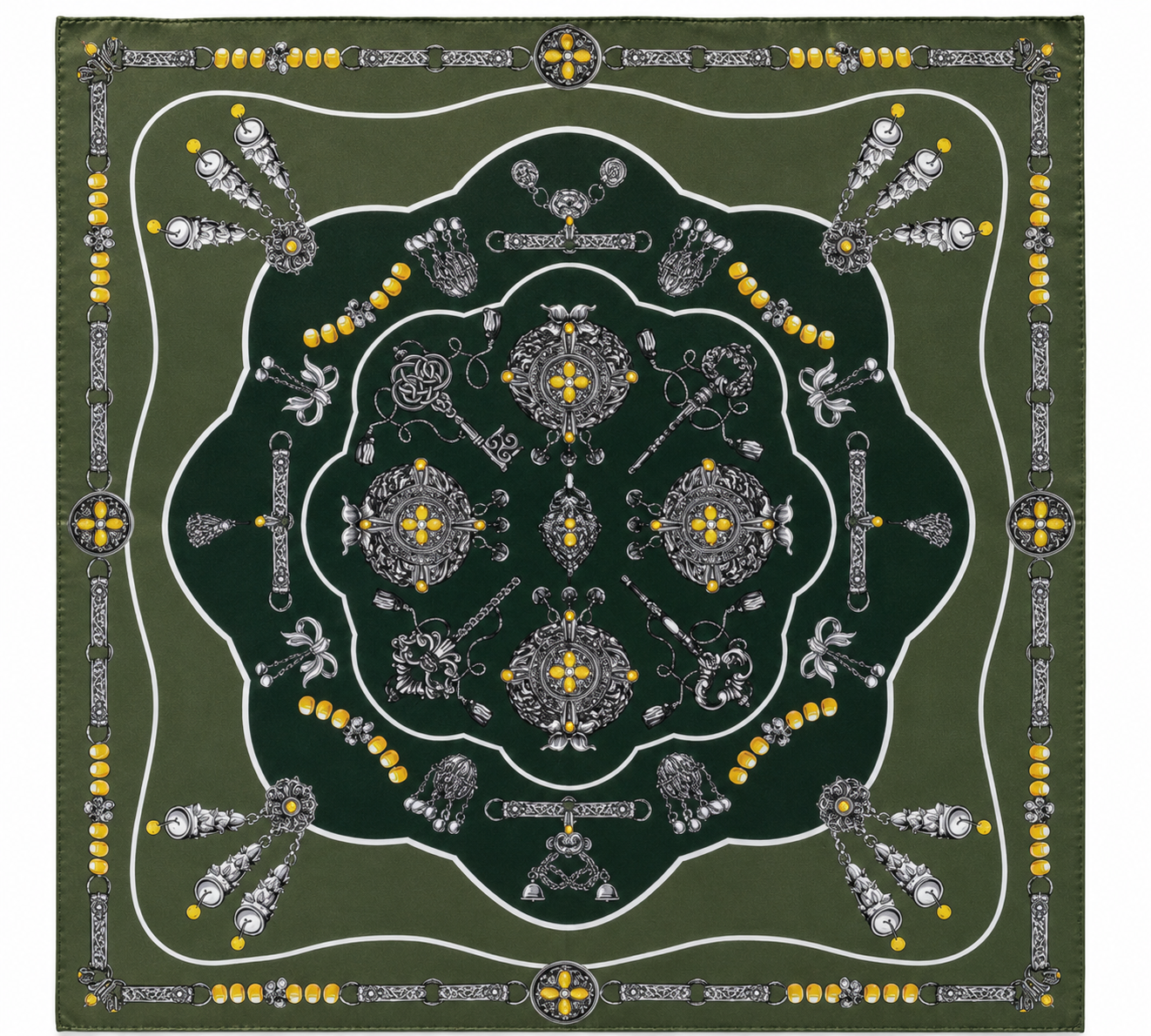 Foulard - 100% PuraSeta Naturale - Stampato e Orlato a Mano