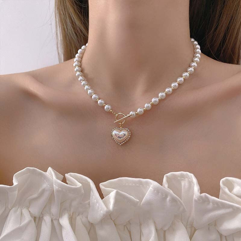 Collana Donna Stile Punk - Cuore di Perla