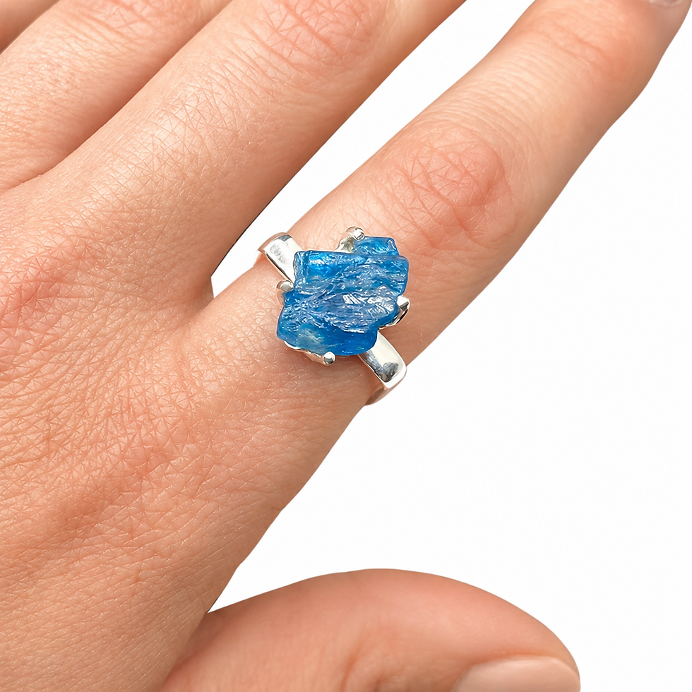 Miniatura: Anello in Argento 925 Sterling con Apatite Neon