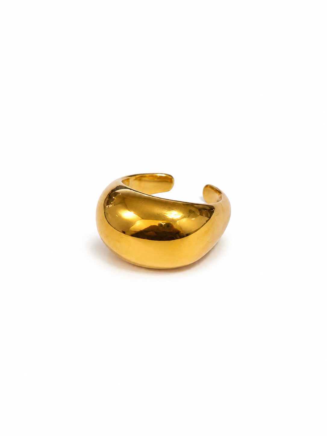 Anello Bombato in lega metallica waterproof, placcata oro 18K
