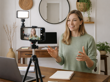 Business owner producing their own video content