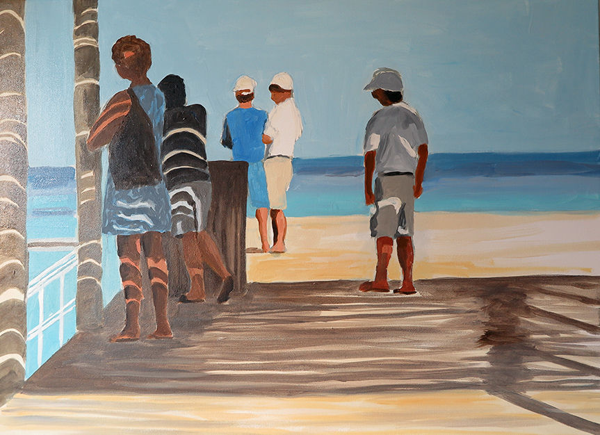 Ponton Santo Domingo - Huile sur toile - 65 x 85 cm